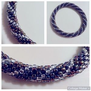 Sashka Co. Silver /Iridescent Beaded Bracelet